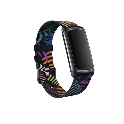 Fitbit Charge 5 & 6 Woven Band,Prism Pride,Large