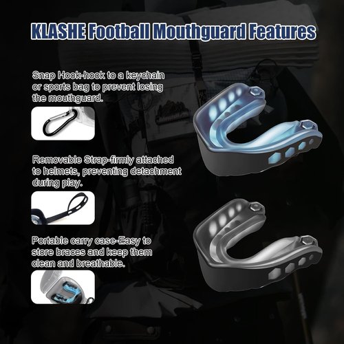 Kids Sports Mouthguard - 2 Pack with Case & Strap | Ideal for Football, Boxing, Basketball, Ages 4-7