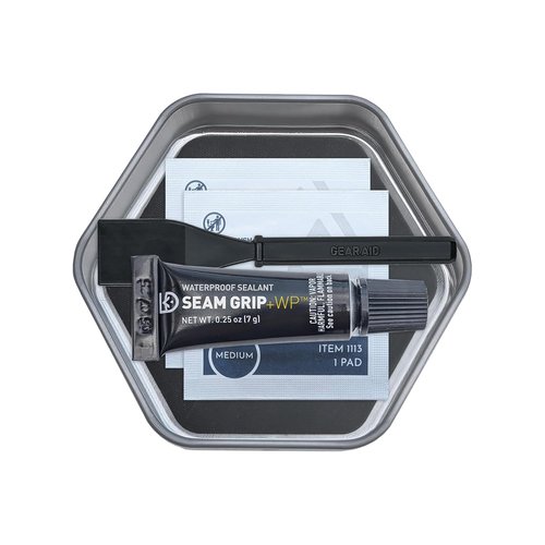 GEAR AID Seam Grip WP Repair Kit - Waterproof Sealant & Tenacious Tape Patches (2.5", Black/Clear) for Tents & Outdoor Gear