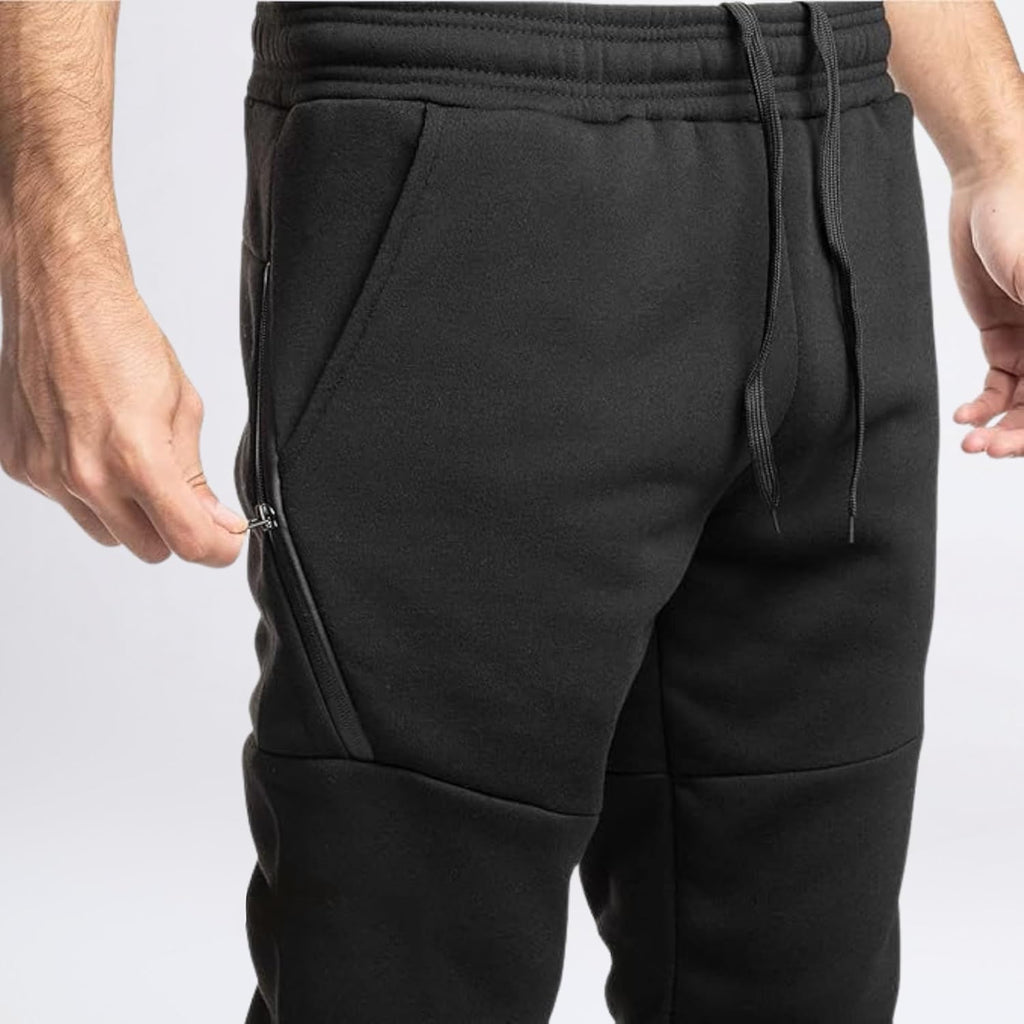 Skiennix Ultra Performance Fleece Joggers for Men - Comfortable Sweatpants with Zipper Pockets | 3 Pack