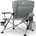 JKLESA XL Premium Camping Chair - 400lb Capacity, Oversized 23.7" Wide Seat, Heavy Duty 600D Oxford Fabric, Padded Camping Chair Portable for Outdoor, Beach, Tailgate Parties Solid Slate