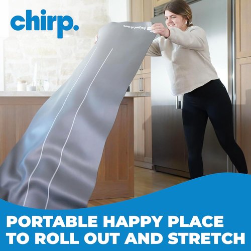 Chirp Thick Non-Slip Exercise Mat - Large Yoga & Pilates Fitness Mat for Home Gym | 72” x 26.8” - Black