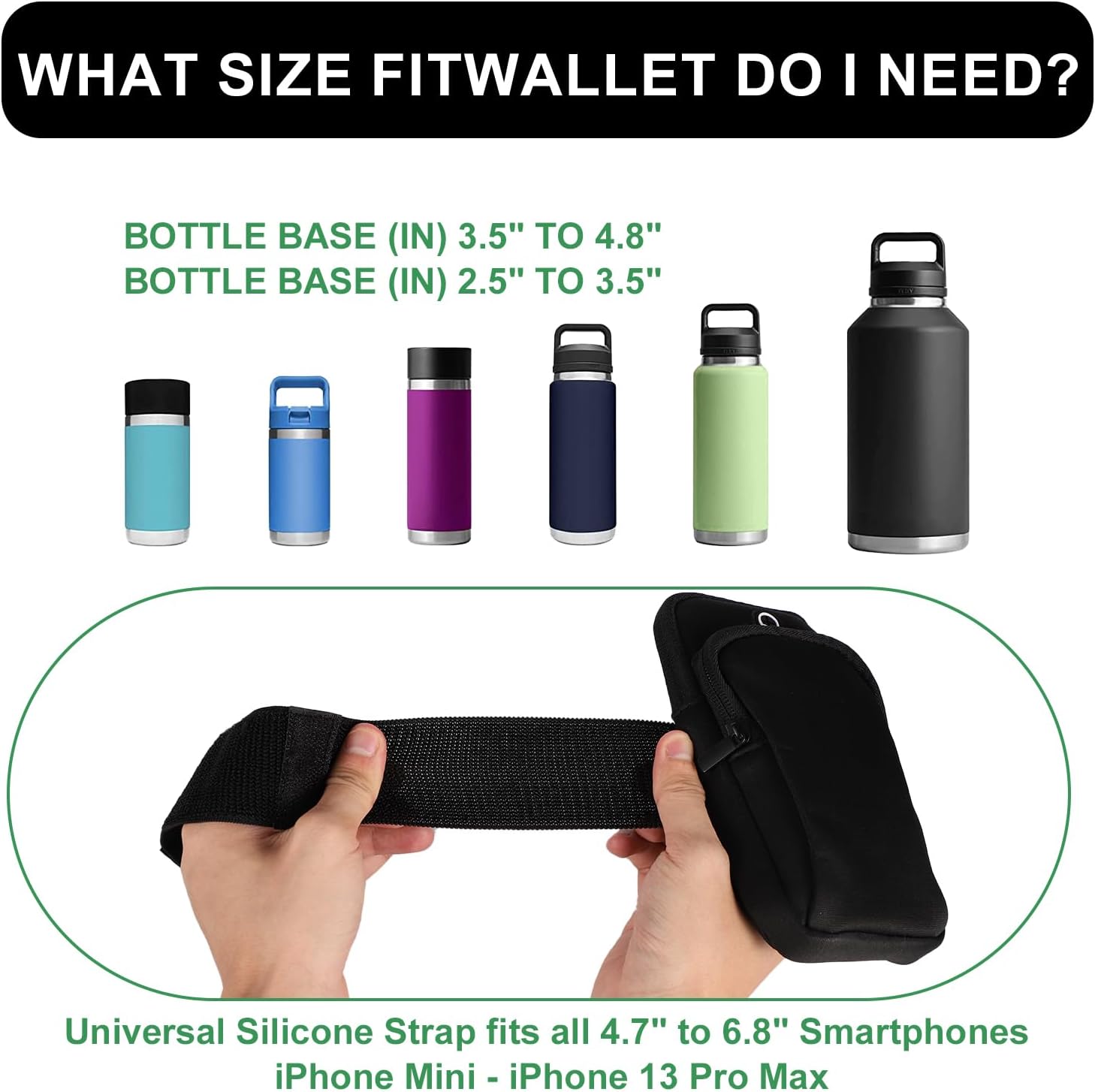 Skiennix Gym Water Bottle Pouch - Double Layer Holder for Cards, Keys & Phone | Ideal for Running & Sports