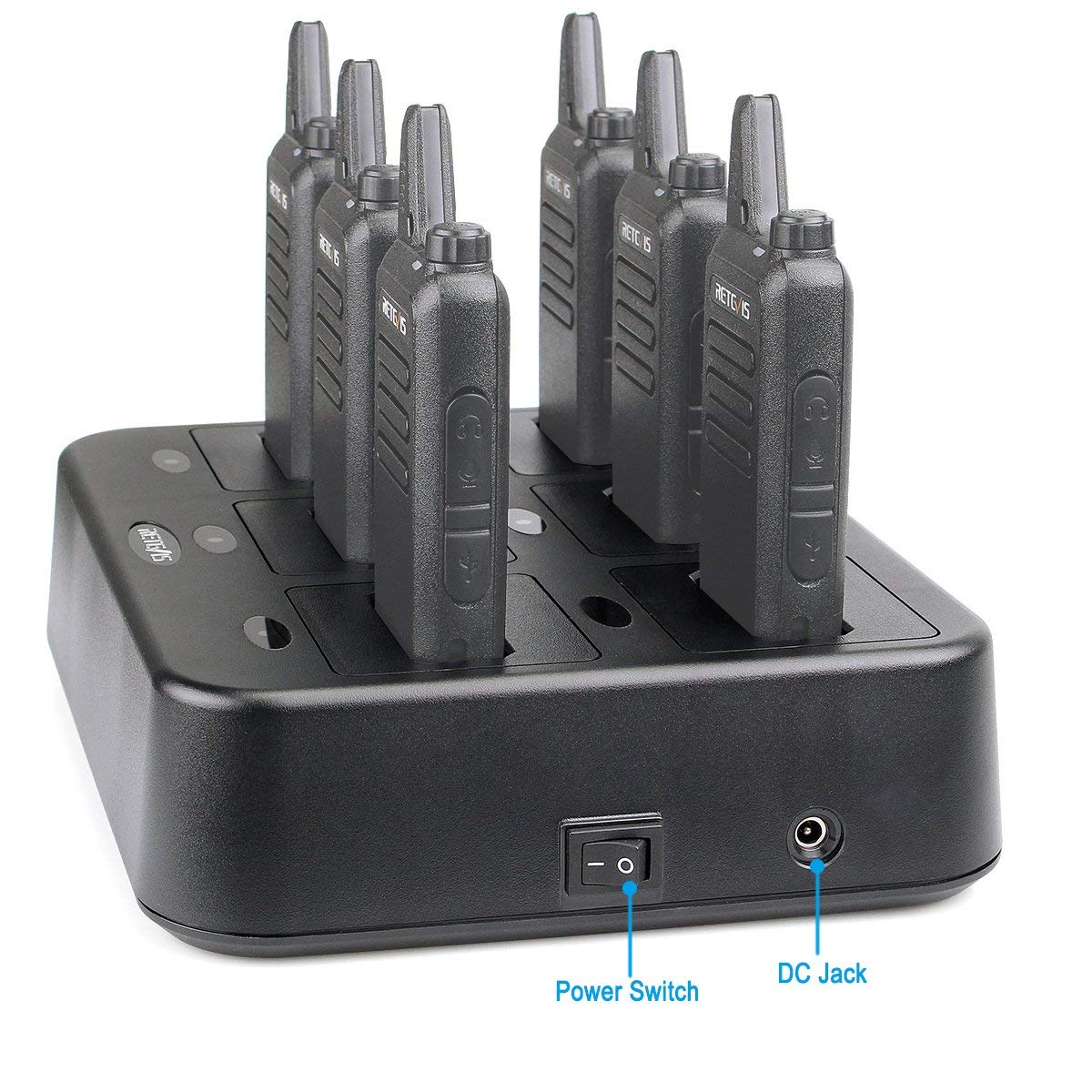 Retevis RT22 Walkie Talkie Charger, Six-Way Charger, Multi Unit Charging Station, Compatible with Retevis RT22 RT22S RB19 RB19P RB39 RB39P Walkie Talkie (1 Pack)