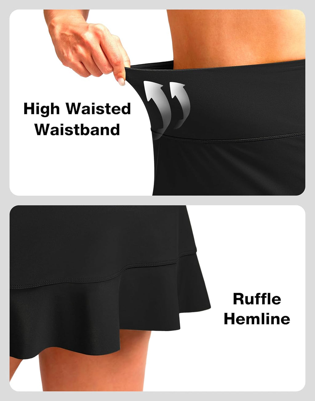 Soothfeel Women's Swim Skirt - High Waisted Ruffle Tummy Control | Stylish Bathing Suit Bottoms