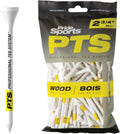 PrideSports PTS Wood Golf Tees - 100 Count, 2-3/4 Inch | Top-Rated Wood Tee for Drivers & Woods