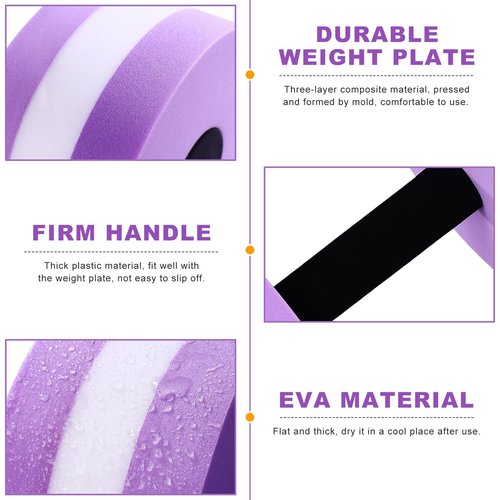 2pcs Aquatic Exercise Dumbells Water Aerobics Fitness Barbells EVA Foam Water Hand Bars Pool Exercises Weight Loss