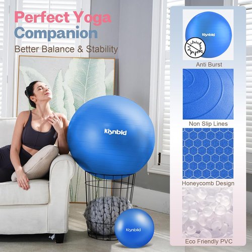 Extra Thick Exercise Ball by [Brand Name] - Anti-Burst Stability Ball for Home, Office & Gym | 4 Sizes Available