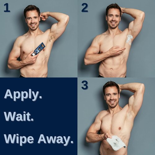 No Hair Crew Hair Removal Cream for Men - Painless & Soothing Depilatory for Coarse Body Hair, 100ml (2 Pack)