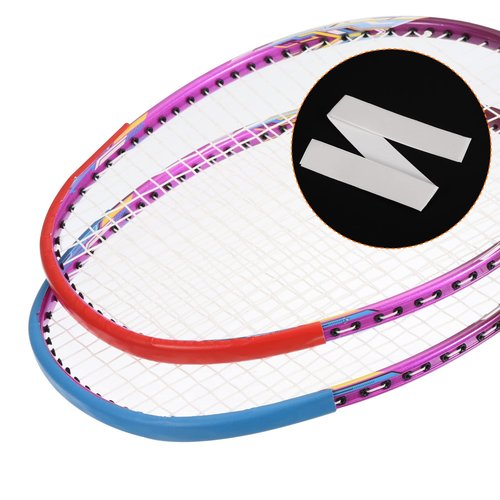 PATIKIL 9.8"x0.7" Badminton Racket Head Protector Sticker, 4 Pack PU Tennis Racquet Guard Tape Racket Frame Stickers Thickened Wear-Resistant, White