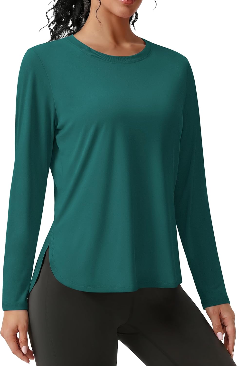 TACVASEN Women's Long Sleeve UV Protection Shirt - Breathable Lightweight Workout Top for Outdoor Activities
