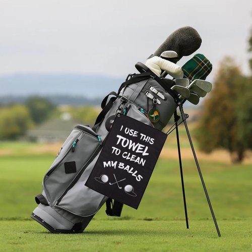Golf Towel,Printed Funny Golf Towels Microfiber Golf Towels for Golf Bags with Clip Golf Accessories Golf Gifts for Men Golfers Husband Boyfriend Dad Birthday Gifts for Golf Fan,Golf Lover Gift