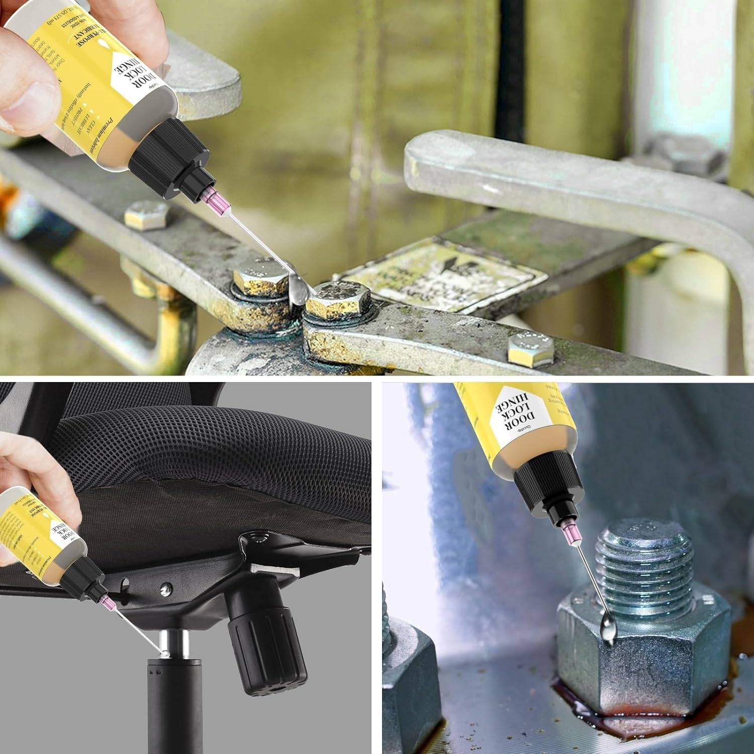Qucship Door Hinge Lubricant - 1 oz Needle Oiler for Squeaky Hinges, Locks & Tools