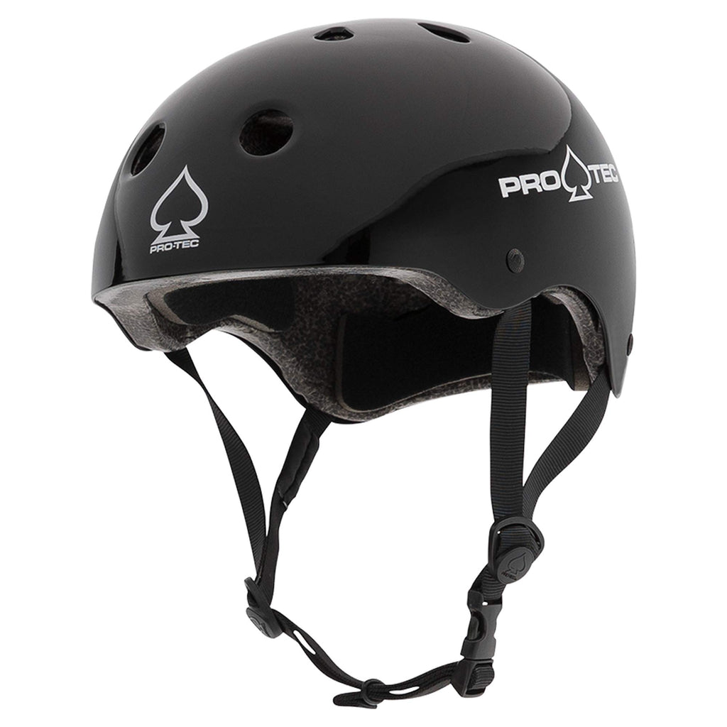 Pro-Tec Classic Certified Skateboard Helmet, Ideal for Skateboarding, Bicycling, BMX and Roller Skating, – Medium – Black Gloss