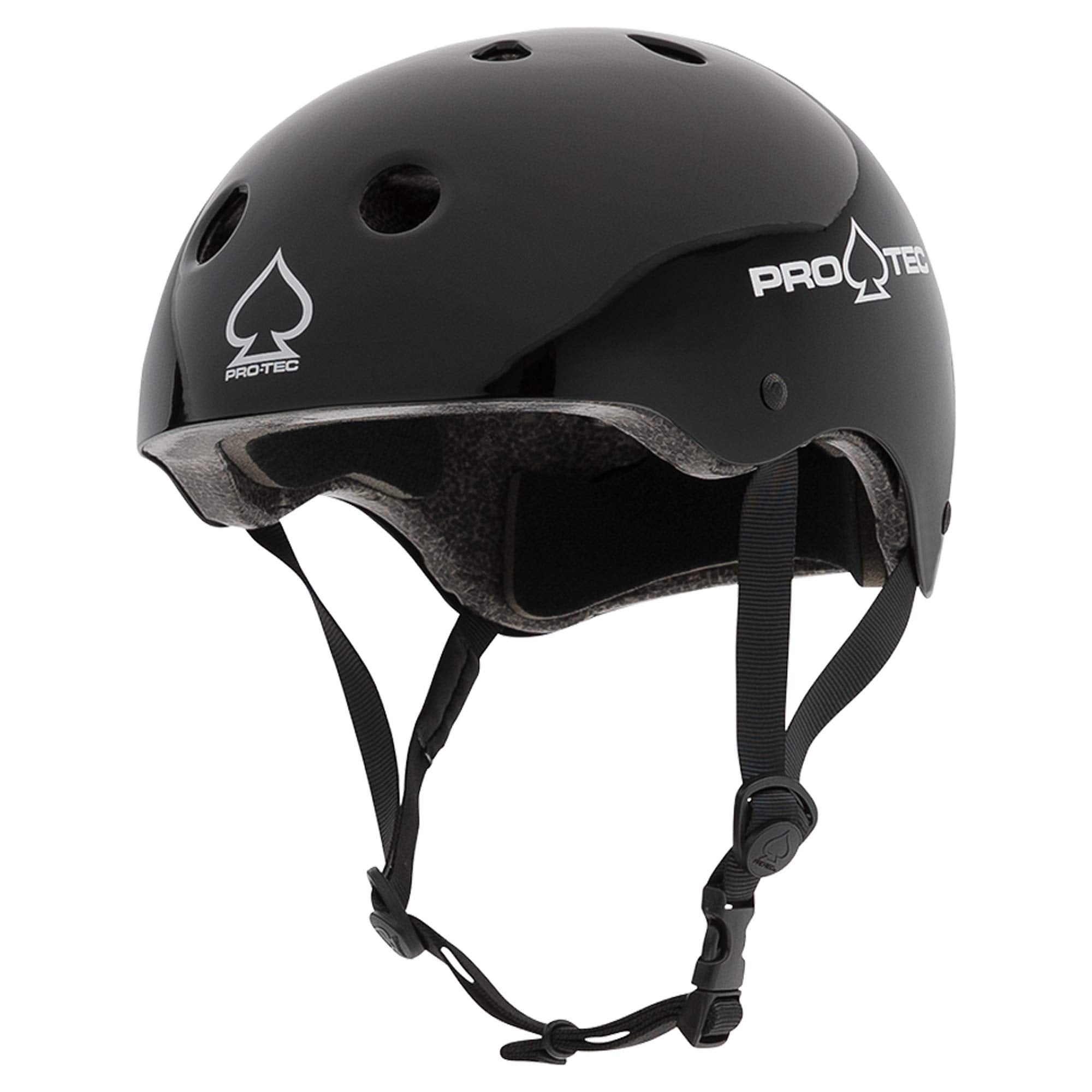 Pro-Tec Classic Certified Skateboard Helmet, Ideal for Skateboarding, Bicycling, BMX and Roller Skating, – Medium – Black Gloss