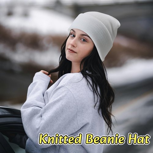NPQQUAN 3 Packs Unisex Beanie Hats for Men Women Winter Knit Beanies Black+Darkgray+Lightgrey