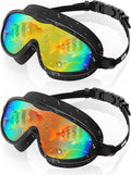 Aegend Swim Goggles - Wide View Anti-Fog & Anti-UV Protection | 2 Pack for Adults & Youth
