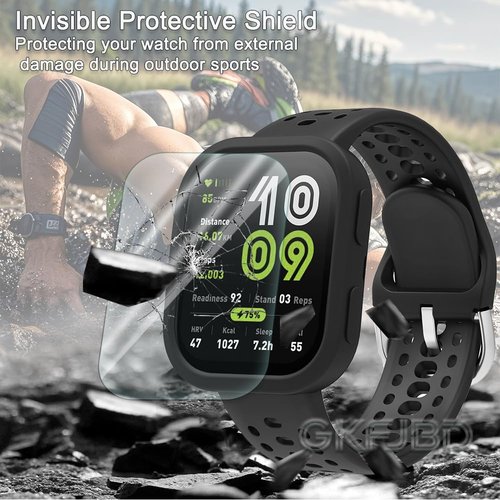 GKFJBD Compatible for Amazfit Bip 6 Screen Protector & Case Set，HD TPU Soft Protective Film【Not Glass】 and Shockproof Silicone Cover Cases | Anti-Scratch, Ultra-Thin(Pack of 4+2)