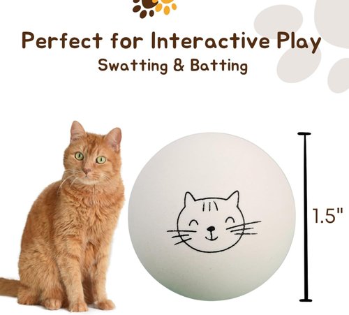 Cloverjoyed Cat Ping Pong Balls - 6 Pack Enrichment Toys for Playful Cats | Ideal Gift for Cat Lovers