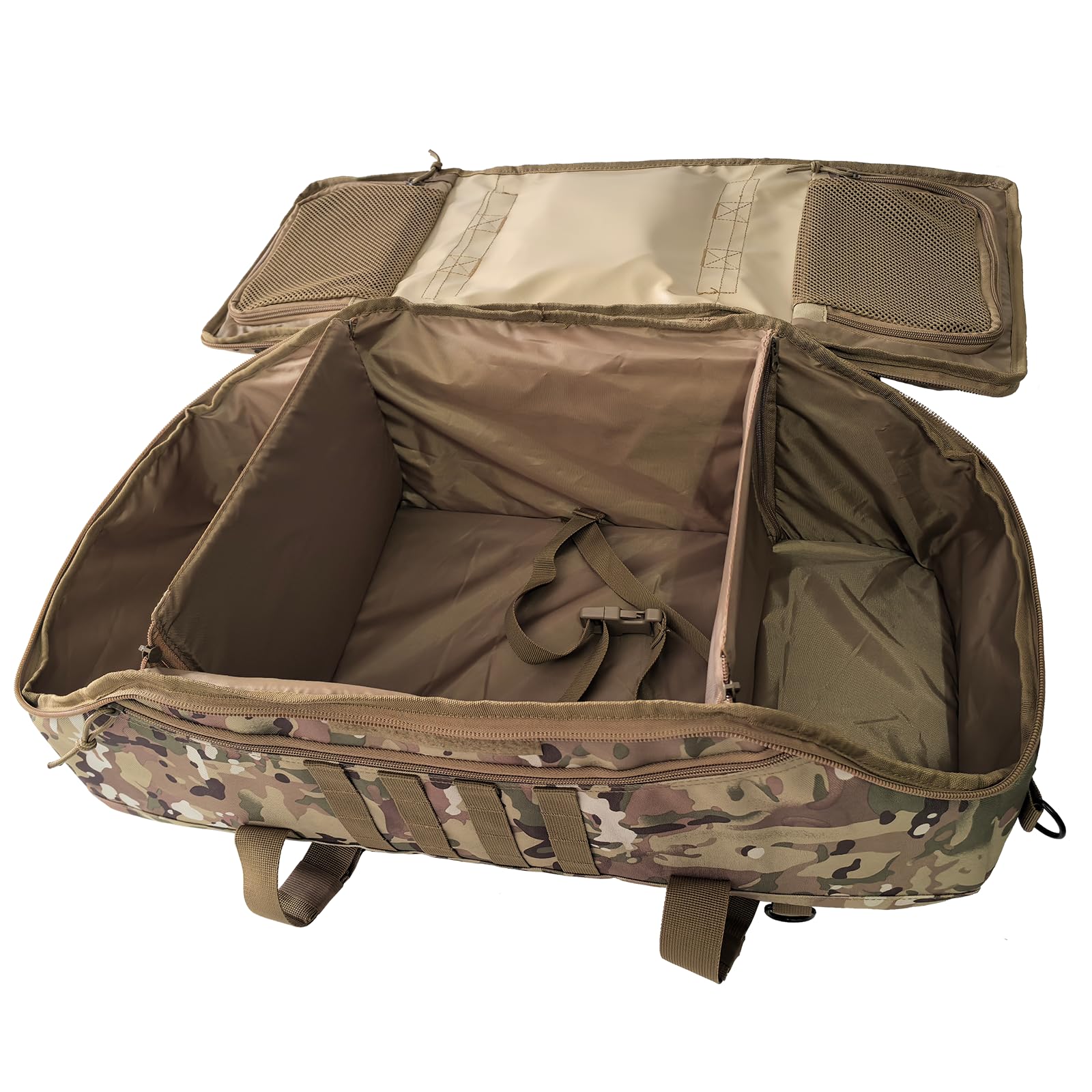Hannibal Tactical 65L Large Duffle Bag, 3-in-1 Tactical Backpack MOLLE Pack for Sports, Gym, Outdoor, CP