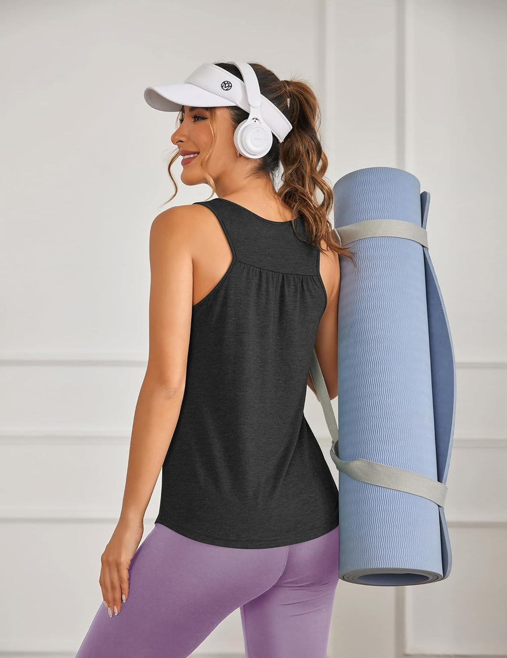 PINSPARK Racerback Workout Tops for Women - Lightweight Sleeveless Athletic Tanks | 2 Pack S-3XL