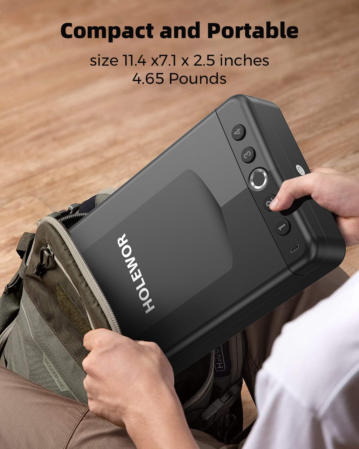 Skiennix Car Gun Safe - Biometric Handgun Lock Box for Quick Access | Portable Travel Case