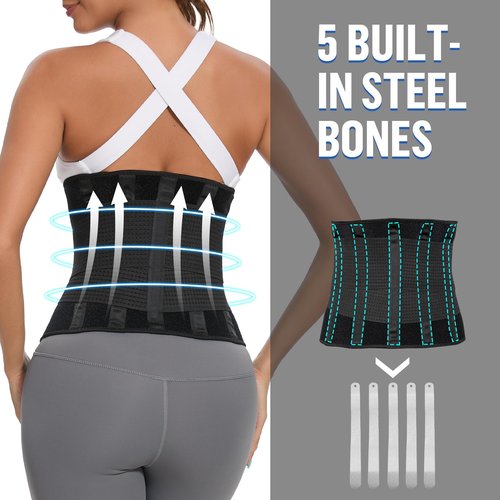 Jueachy Waist Trimmer for Women Workout: Sweat Waist Trainer for Womens - Easy Clean for Men Gym Black L: 43.3" Length