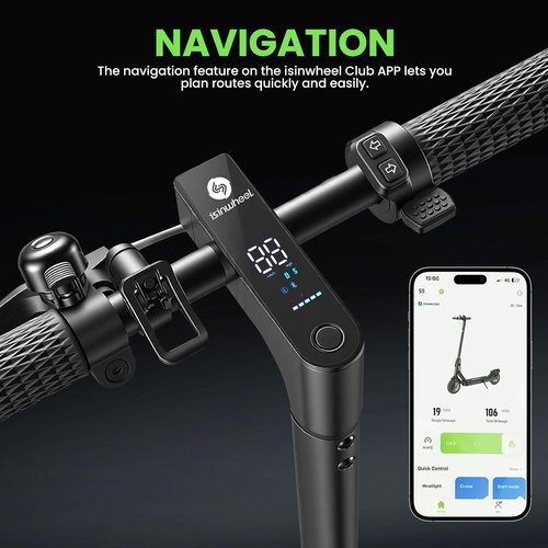 Isinwheel S9/S9Pro Electric Scooter - 19MPH Speed, 350W Motor, 12/19 Mile Range, Foldable Design