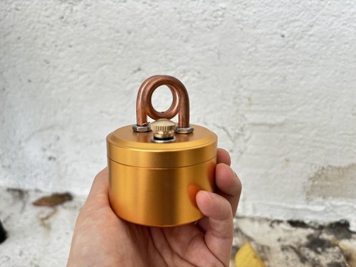 Portable Mini Camping Alcohol Stove - Solid Shell Powerful Safe Spirit Burner Strong Fire Burning for Outdoor Hiking Cooking Backpacking 50ml Golden Color