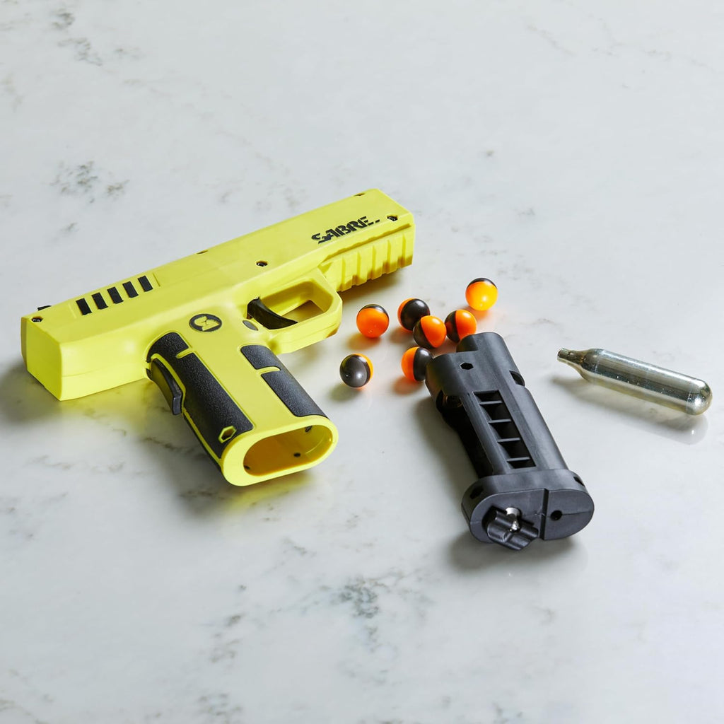 Sabre Home Defense Pepper Projectile Launcher - Large Size with 7 Projectiles | 40% More Stopping Power