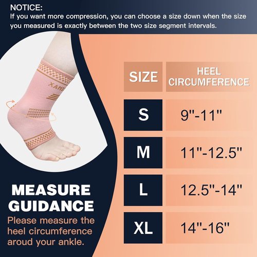 INDEEMAX Copper Ankle Brace - Compression Support Sleeve for Plantar Fasciitis | Medium Golden Pink