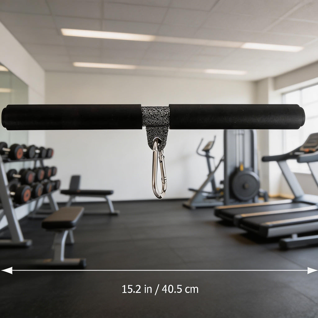 SENTOP DIY Straight Bar, Bicep Pull Bar with Soft Hand Grips Weight Machine Accessories Straight Bar for Home Gym Workout (with Buckle)