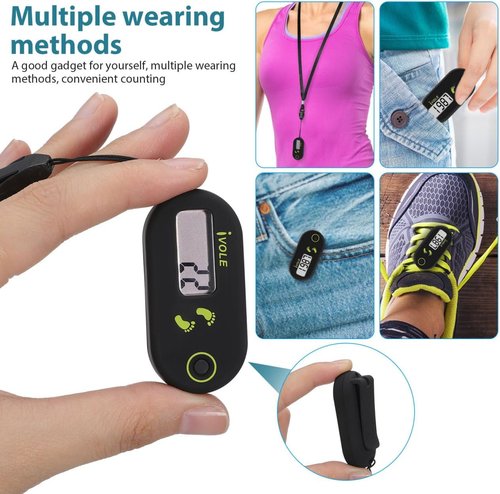 3D Pedometer - Accurate Clip-On Step Counter with Large Digital Display for All Ages