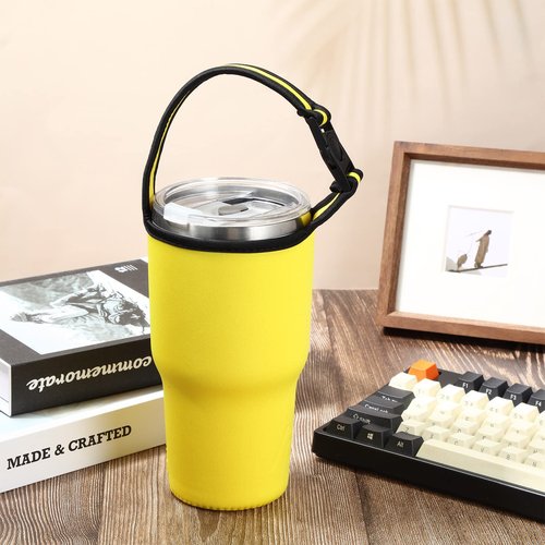 Perthlin 30oz Tumbler Carrier Holder Pouch with Shoulder Strap Reusable Cup Holder Pouch Neoprene Insulator Cup Sleeve Cover Holder Drinks Sleeve Holder