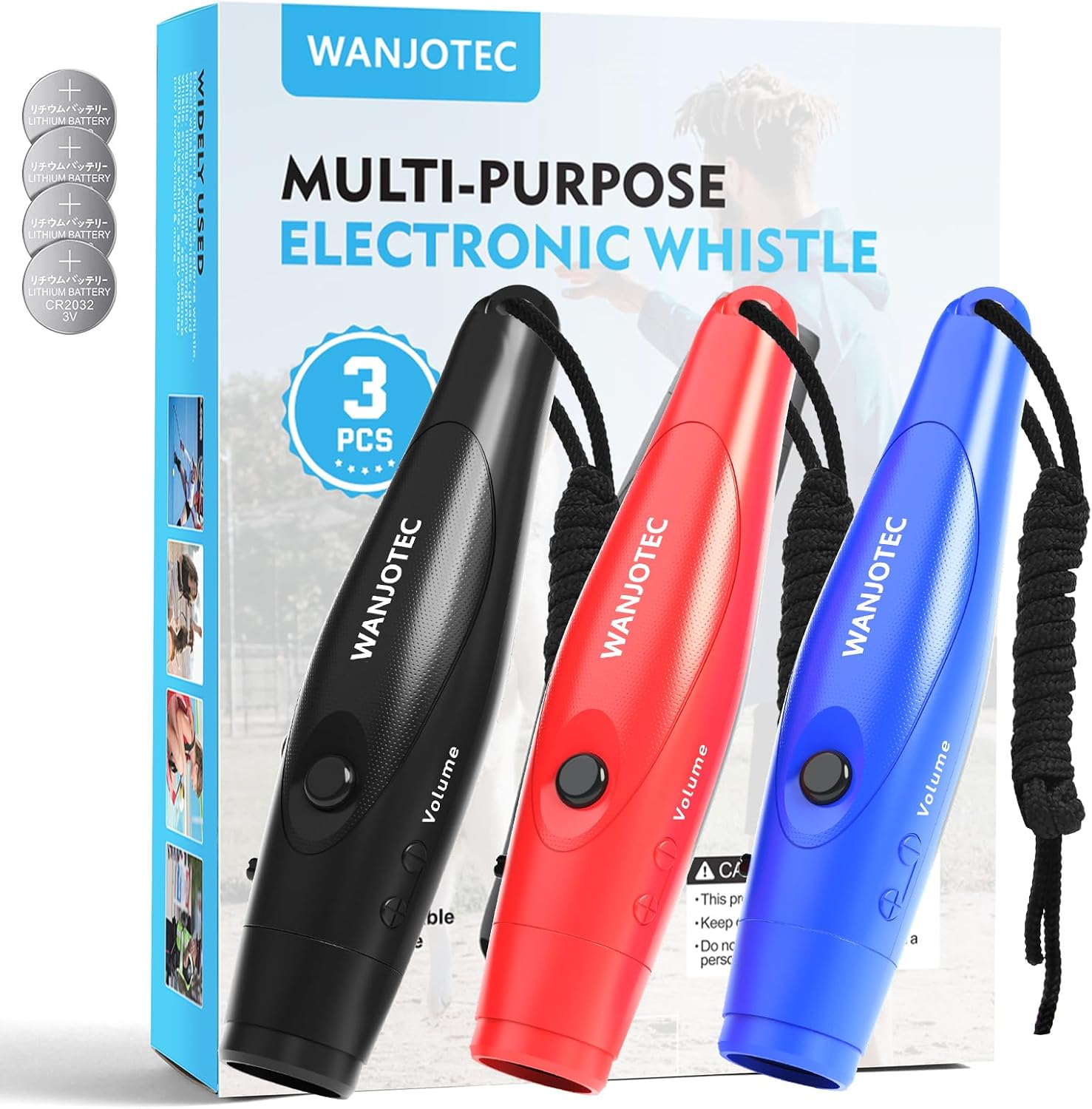 Skiennix Electronic Whistle - 3 Adjustable Tones, 130dB Maximum Volume | Handheld Emergency Whistle for Sports