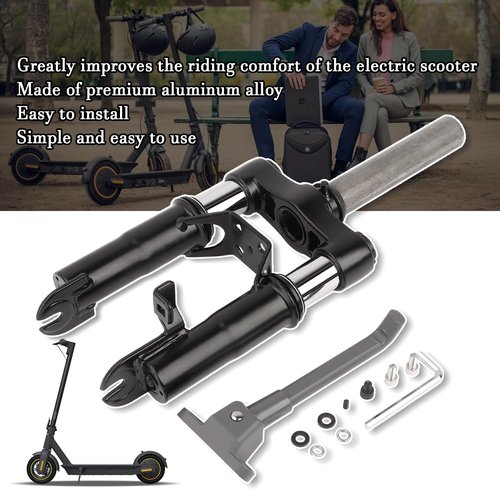 Yungeln Electric Scooter Front Suspension Fork Compatible with Segway Ninebot MAX G30 G30LP Electric Scooter Shock Absorption Parts Anti-Vibration Accessories with Foot Stand