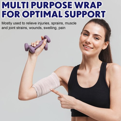 Reginary 20 Pack 4 Inch Elastic Bandage Wrap with Self Closure on Both Ends Athletic Stretchable Compression Bandage for Legs, Knees, Ankles, Wrists, Elbows, Shoulders (Blue Trim)