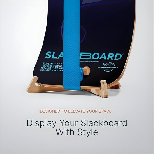 GIBBON SlackBoard Plus & Stand - 2-in-1 Balance Board for Adults - Home Gym Workout Equipment | Wooden Trainer for Yoga, Agility & Core Fitness