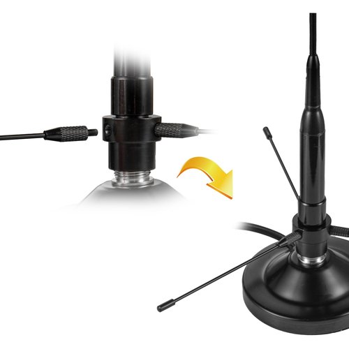 Eifagur UHF VHF Dual Band 136-174MHz 400-470MHz Mobile Base Radio Antenna Ground Plane Kit, 2m/70cm PL259 to SO239 Ground Plane Mount, Improve SWR
