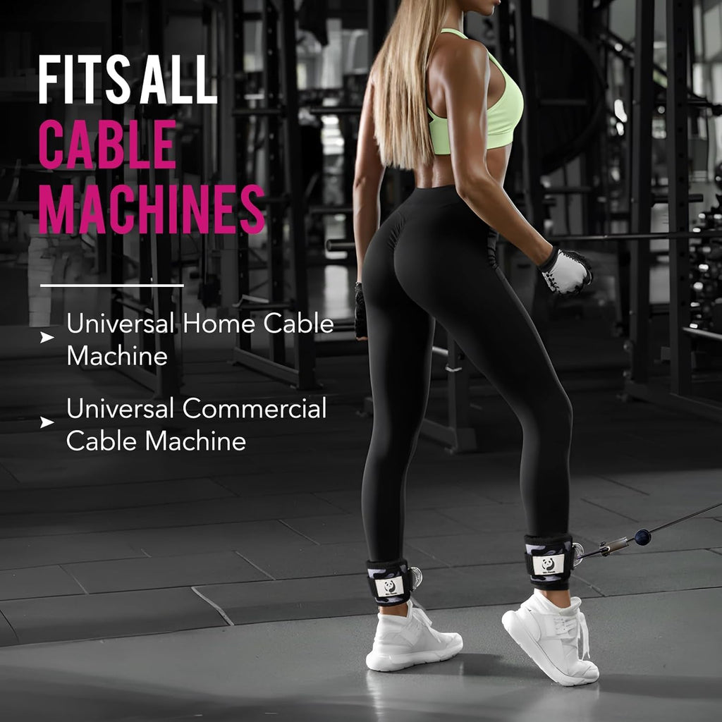 Slim Panda Ankle Strap | Adjustable Ankle Cuff for Cable Machine Workouts - Ideal for Glute & Leg Exercises