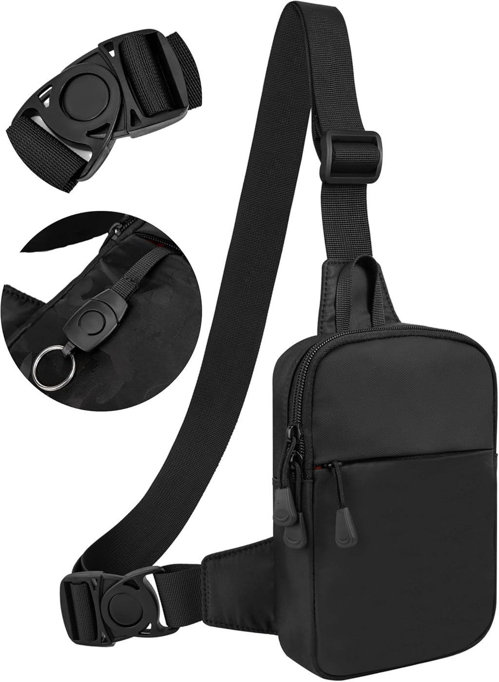 Skiennix Mini Sling Bag - Waterproof Lightweight Crossbody Bag for Men | Perfect for Travel & Sports (Black)