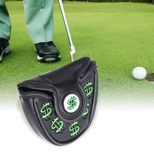 HISTAR Cash Money Mallet Putter Cover Headcover for Scotty Cameron Odyssey 2ball (Black + Green)