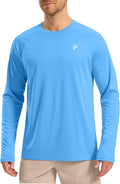 Pudolla Men's UV Protection Shirt - Lightweight Long Sleeve Rash Guard with UPF 50+ for Fishing & Swimming
