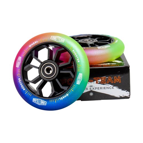 Pro Stunt Scooter Wheels 110mm24mm Watercolor Effect with ABEC-9 Bearings Installed 2-Pack Scooter Replacement Wheels (multicolor)