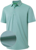 M MAELREG Golf Shirts for Men - Lightweight Dry Fit Performance Polo | Short Sleeve Jacquard Design