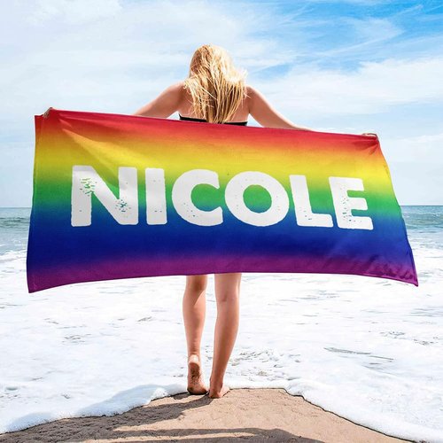 Dreamdecor Personalized Beach Towel - Custom Striped Microfiber, Sand-Free & Fast-Drying | Ideal for Kids & Adults