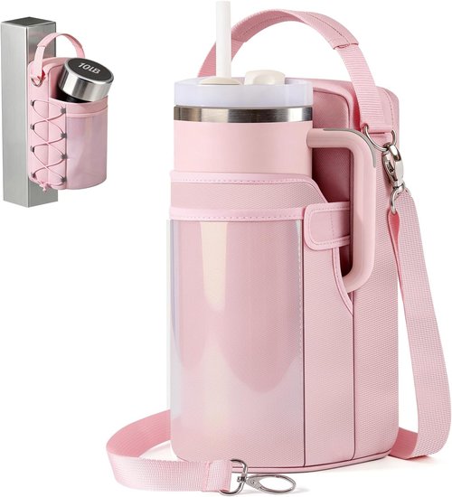 Magnetic Gym Bag for Women - Water Bottle Holder & Touchscreen Pocket | 4 Built-in Magnets, Fits 40oz Tumbler