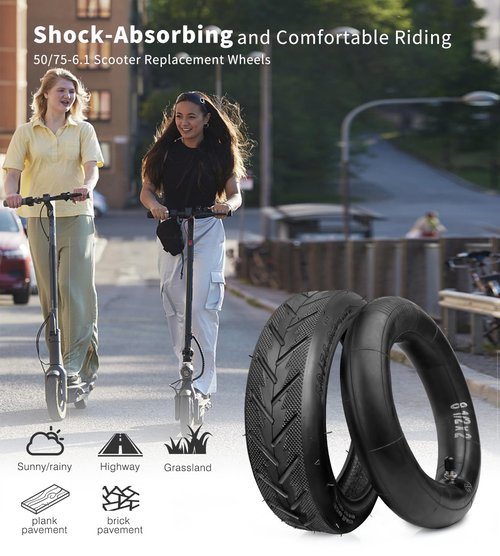 Mcglsen 50/75-6.1 Scooter Tire Replacement 8.5 Tire Tube for Gotrax gxl v2/Xiaomi /M365 Etc Electric Scooter,8.5x2 Pneumatic Tyre Inner Tube Replacement Wheels (1Set)
