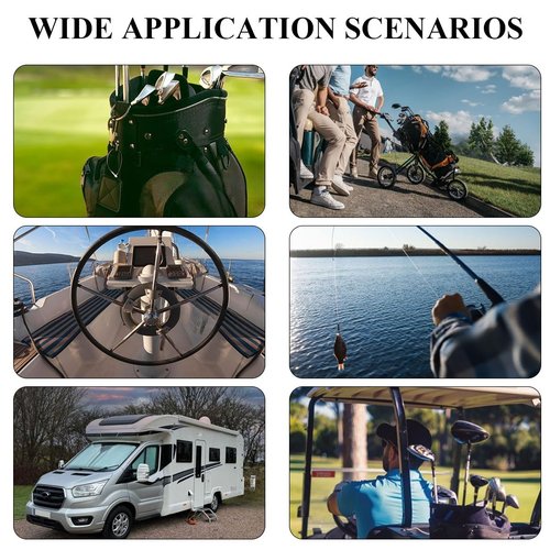 Golf Bag Phone Holder, Phone Caddy for Golf Cart Record Your Golf Swinging Two 360°Fully Adjustable Golf Cart Phone Mount Clip with Golf Glove Holder for Fishing Grilling Riding Golf Gifts for Men
