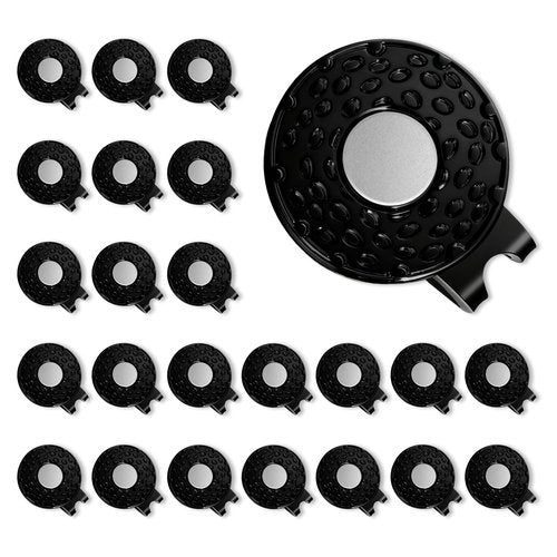 Criamolo 24 PCS Golf Hat Clips Magnetic Golf Ball Marker Holders for Golf Hats Pants Gloves Bags Visors Belts, Black Alloy Clips for Metal Golf Ball Markers (Markers Not Included)